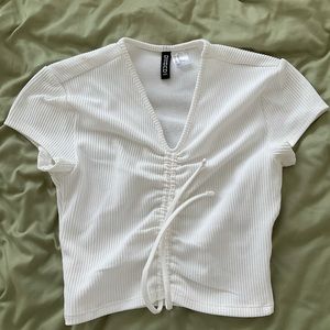 Divided by H&M White lace up top